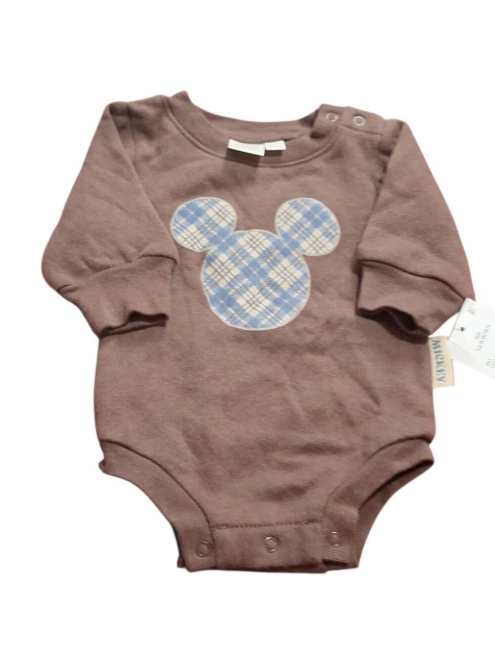 Disney Baby Unisex Brown Mickey Mouse Bodysuit Sz NB/Newborn NEW